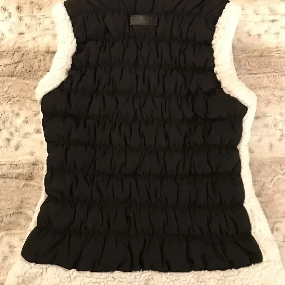 : : Calvin Klein Performance Sherpa Wool Style Trimmed Vest Jacket : :